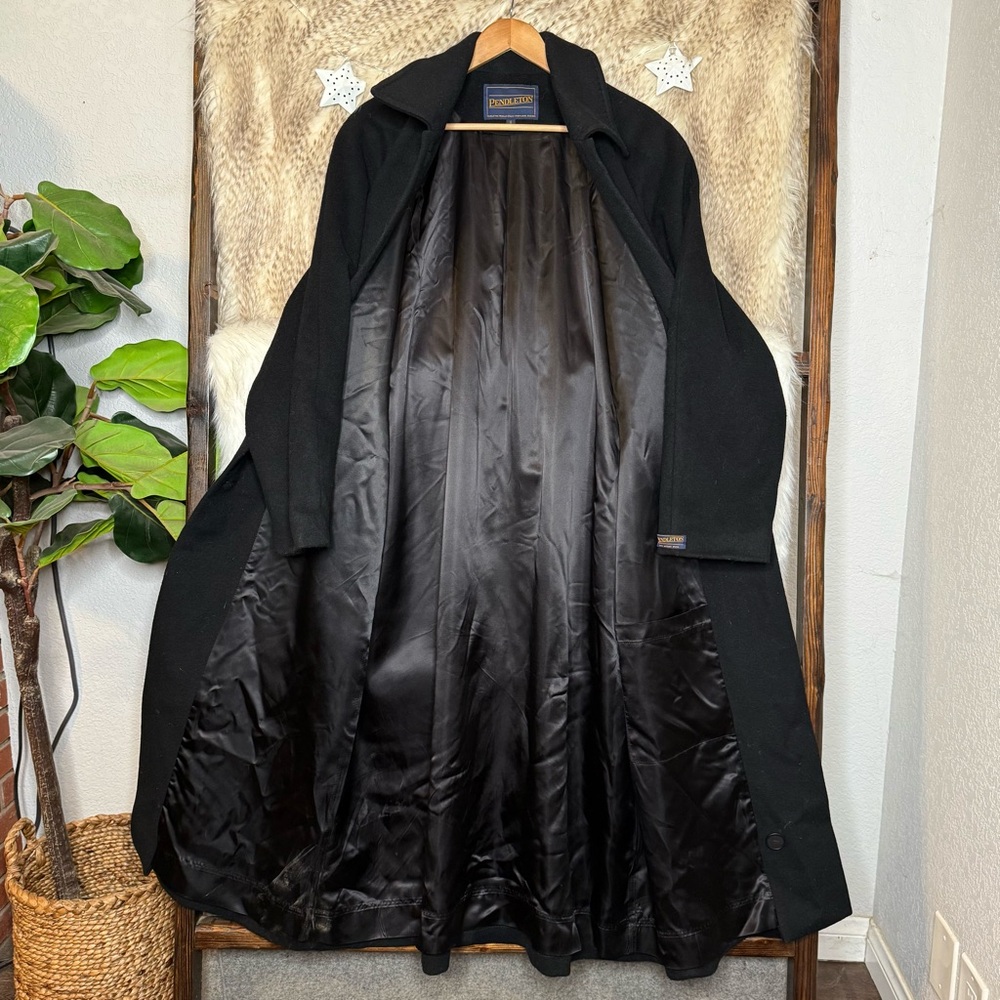 Pendleton Long Black Wool Coat Duster - image 3